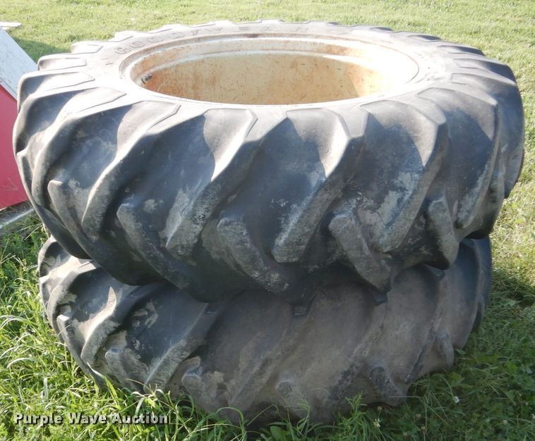 image for item FT9175 (2) Goodyear 18.4-34 tires and wheels