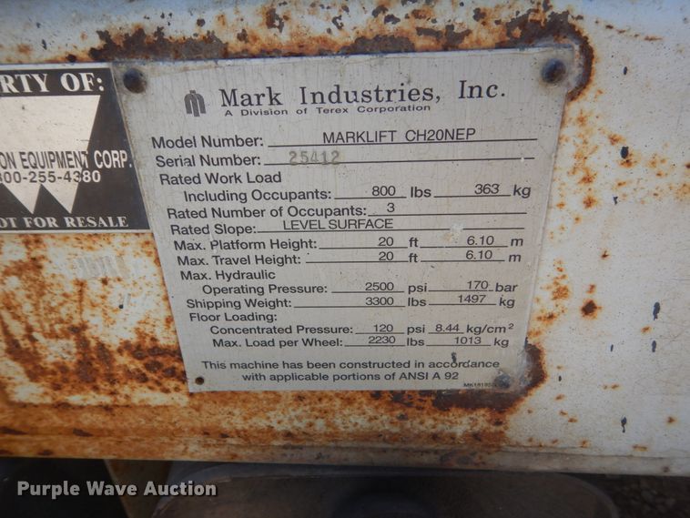 image for item FT9183 Mark Lift CH20NEP  scissor lift