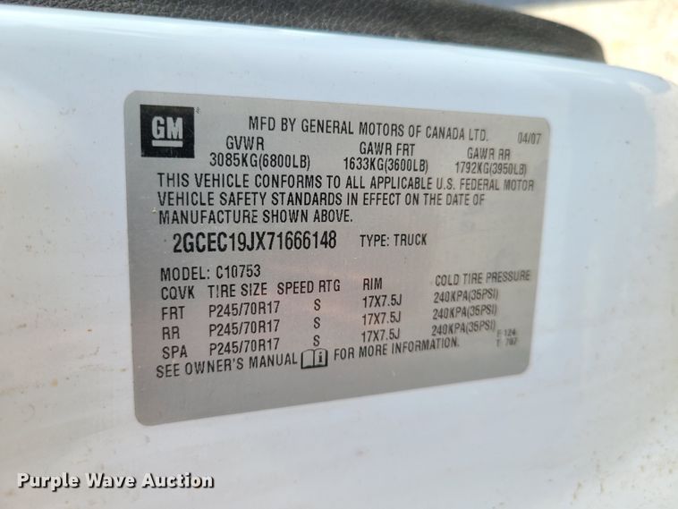 image for item FX9512 2007 Chevrolet Silverado 1500  Ext. Cab pickup truck