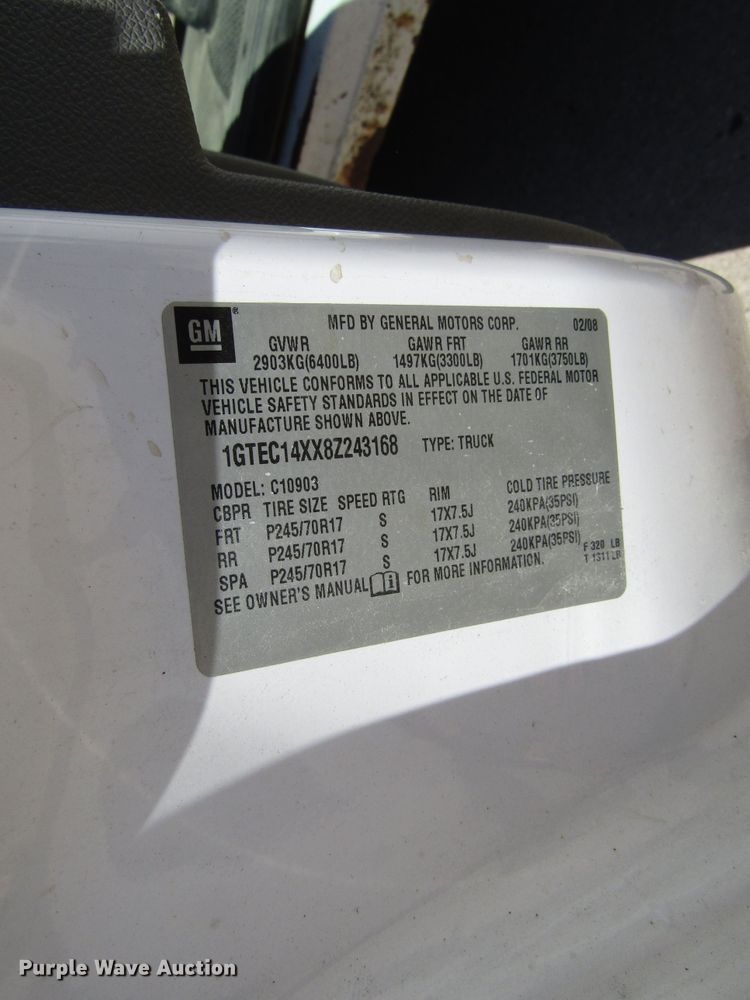 image for item GQ9113 2008 GMC Sierra 1500  pickup truck