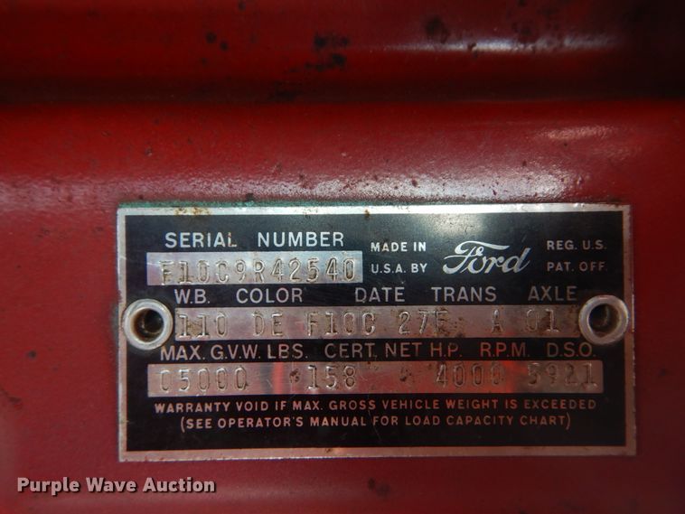 image for item GR9720 1959 Ford F100  pickup truck