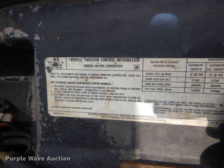 image for item GR9721 1975 Chevrolet Corvette Stingray