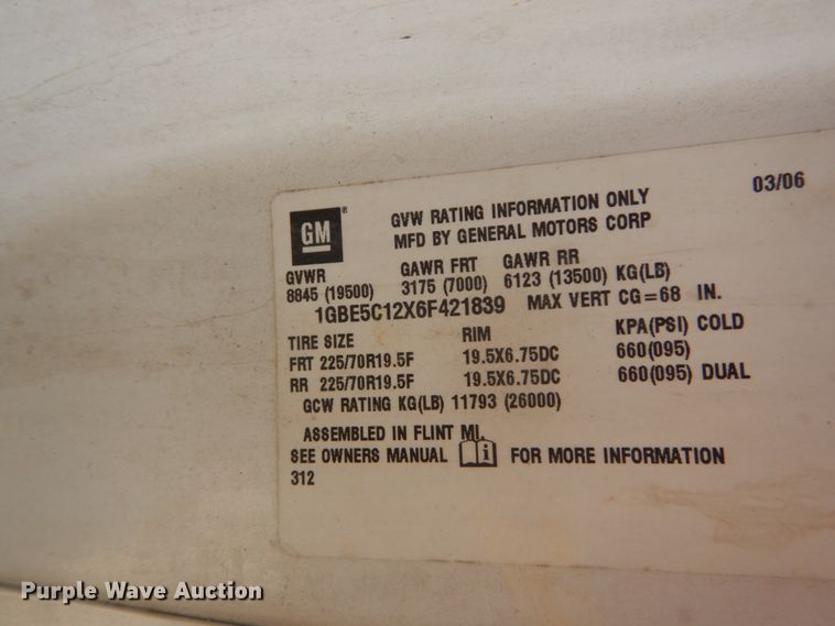 image for item GR9747 2006 Chevrolet C5500  service truck