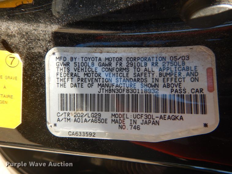 image for item GR9750 2003 Lexus LS430