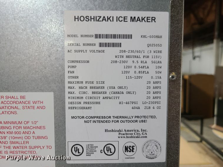 image for item GY9501 Hoshizaki KML-600MAH ice maker