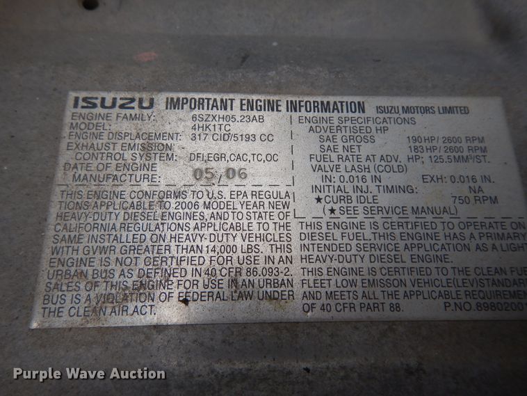 image for item HA9388 2007 Isuzu NQR  box truck