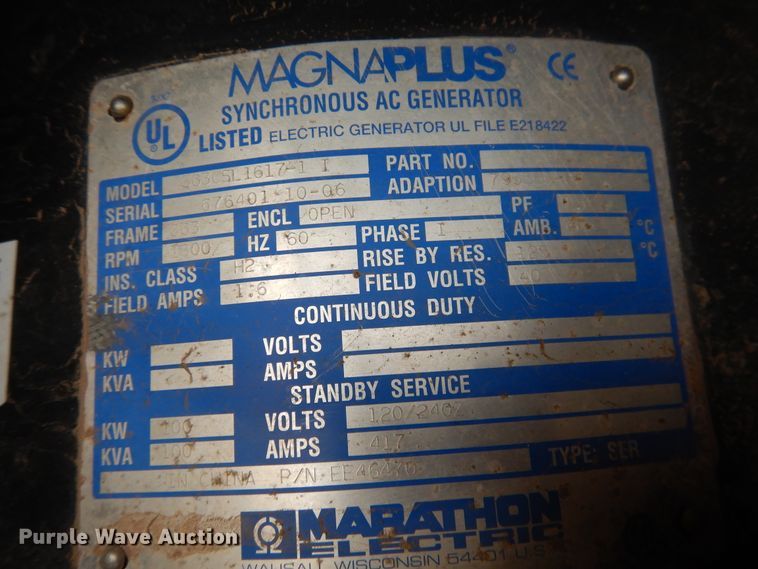 image for item HB9018 2007 MQ Power MQP100IV  generator