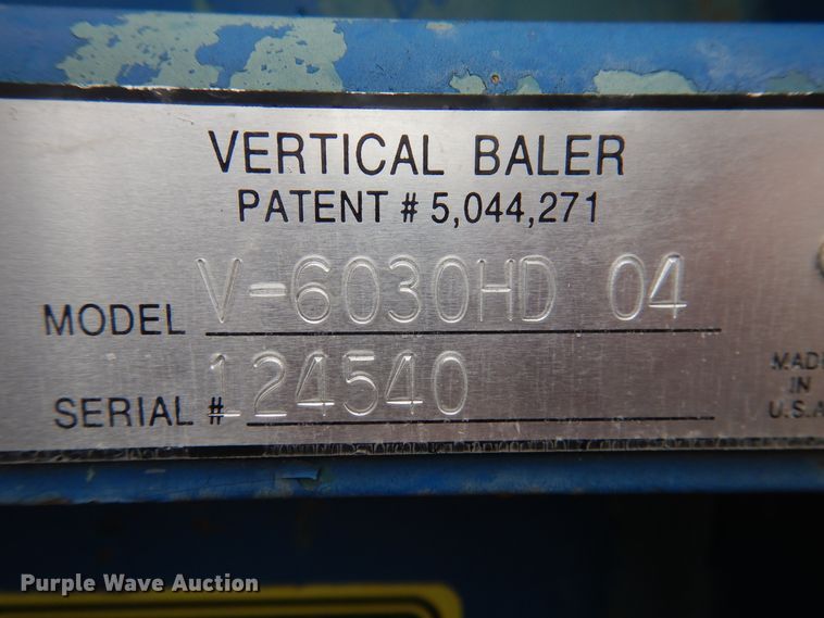 image for item HB9022 Marathon V-6030HD04 vertical refuse baler