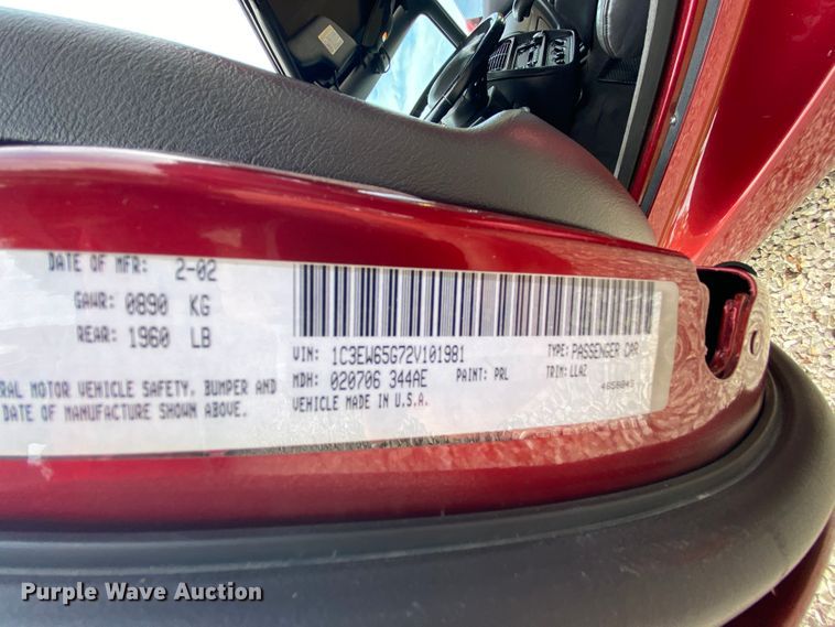 image for item HE9752 2002 Chrysler Prowler  convertible