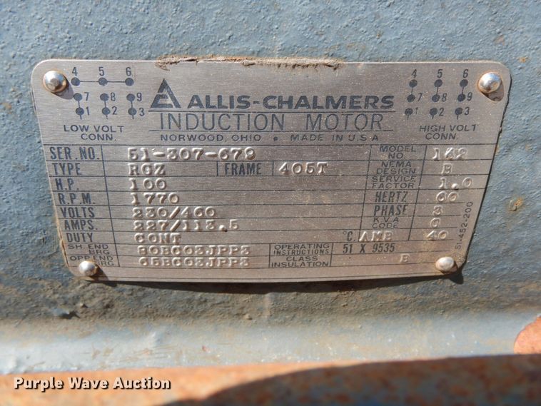 image for item HJ9557 Allis Chalmers 142  electric motor