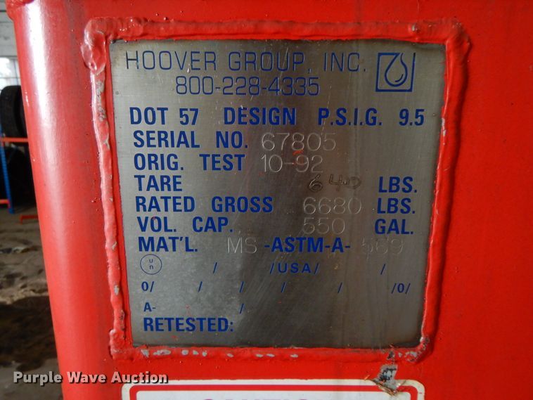 image for item HJ9588 Hoover Group oil tank