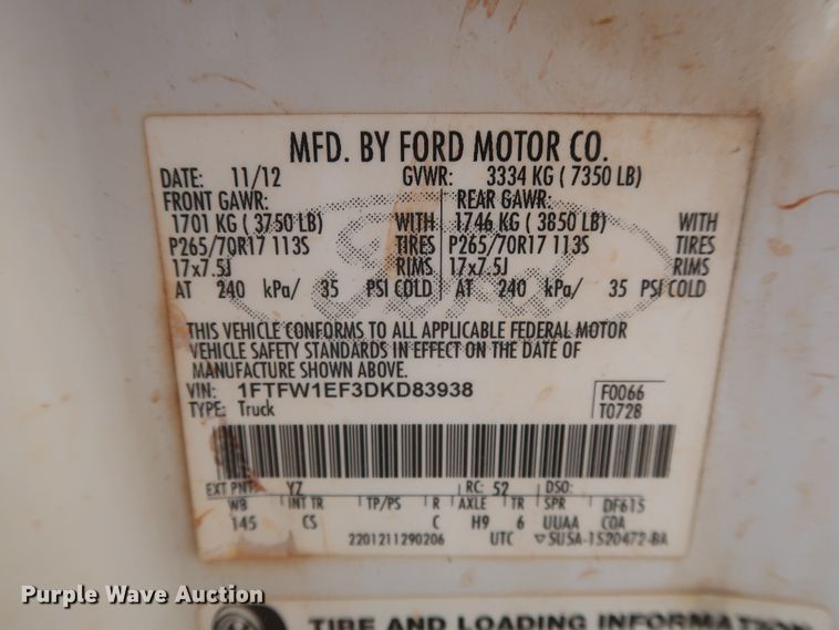 image for item HT9679 2013 Ford F150 XL  SuperCrew pickup truck