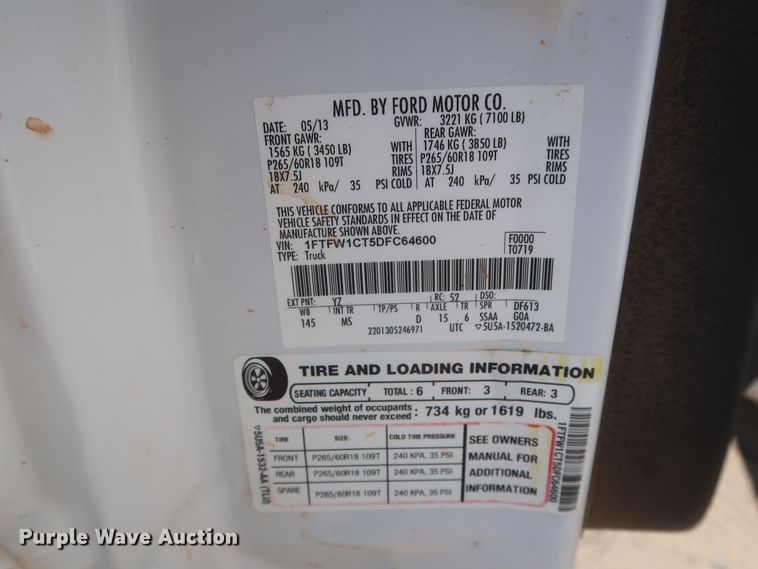 image for item HT9719 2013 Ford F150 XLT  SuperCrew pickup truck