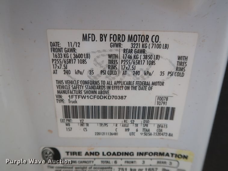 image for item HT9720 2013 Ford F150 XL  SuperCrew pickup truck