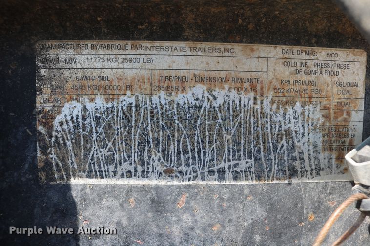 image for item DD6141 2000 Interstate 20DT equipment trailer with mixing system