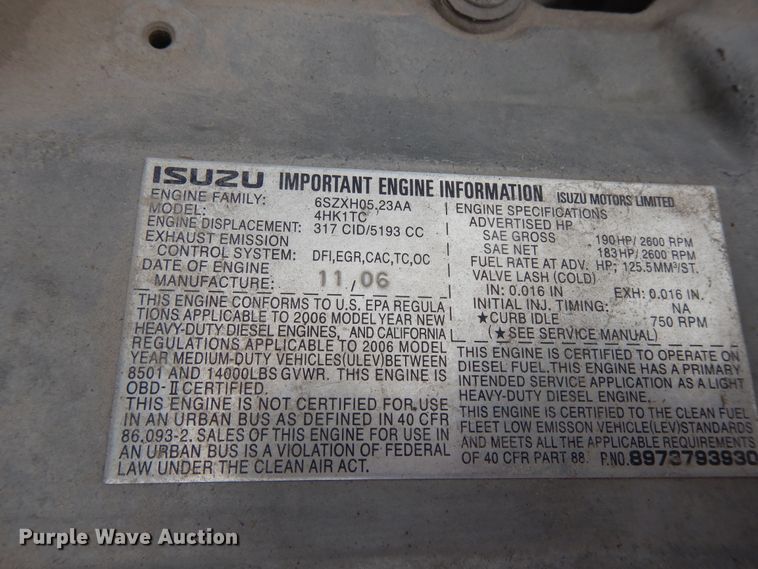 image for item DF5302 2006 Isuzu  sewer jetter truck