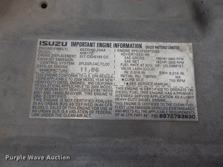 image for item DF5302 2006 Isuzu  sewer jetter truck