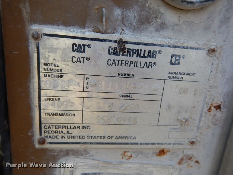 image for item DG6991 1995 Caterpillar 980F  wheel loader
