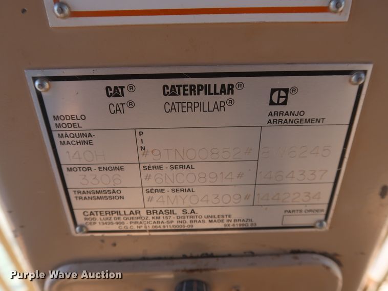 image for item DH0978 1998 Caterpillar 140H VHP  motor grader