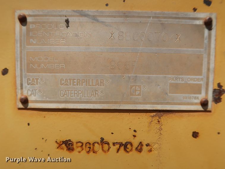 image for item DH0983 1991 Caterpillar 966F  wheel loader