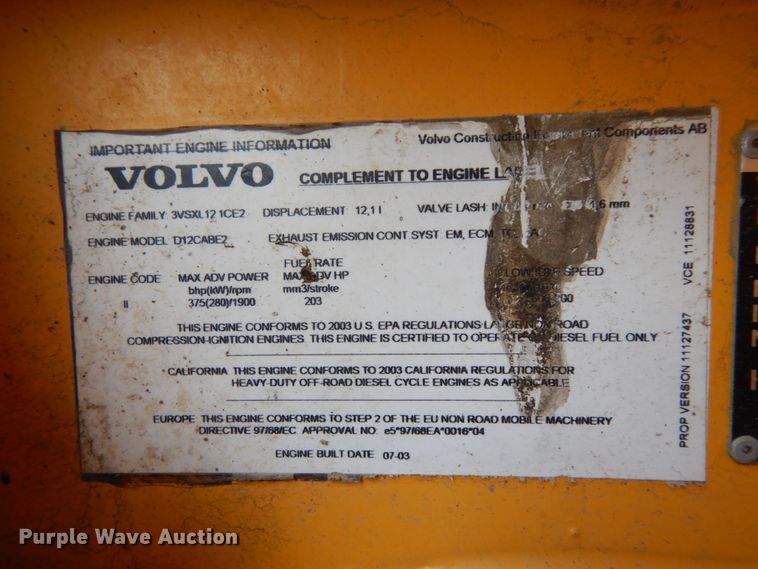 image for item DH6603 2003 Volvo A35D   haul truck