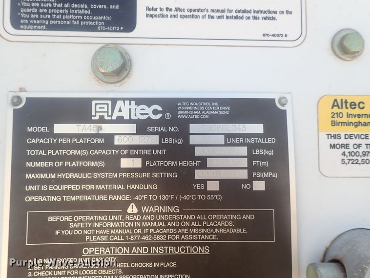 image for item DI4721 2007 Ford F750  bucket truck