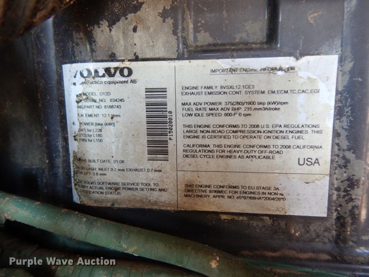 image for item DJ4409 2008 Volvo L180F  wheel loader