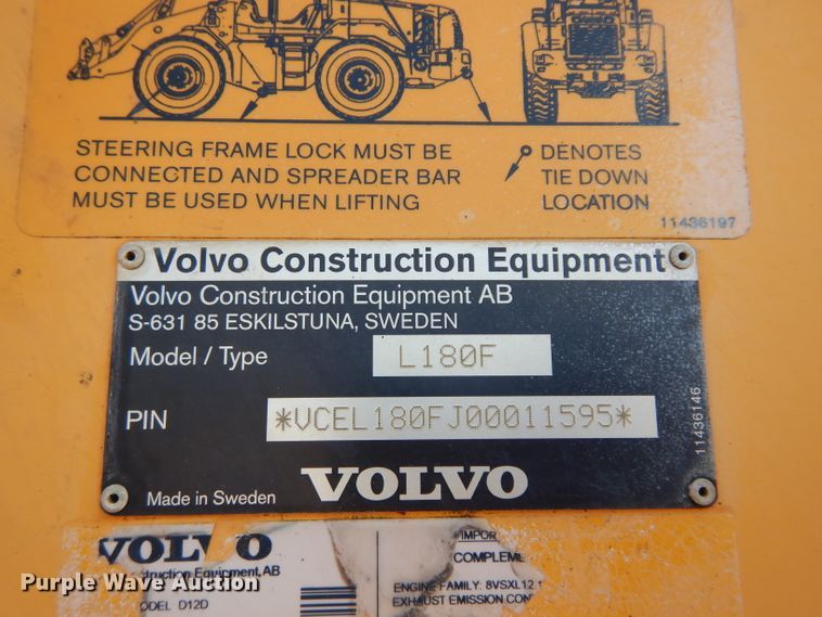 image for item DJ4409 2008 Volvo L180F  wheel loader