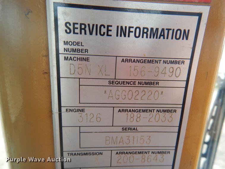 image for item DY9518 2006 Caterpillar D5N XL  crawler dozer
