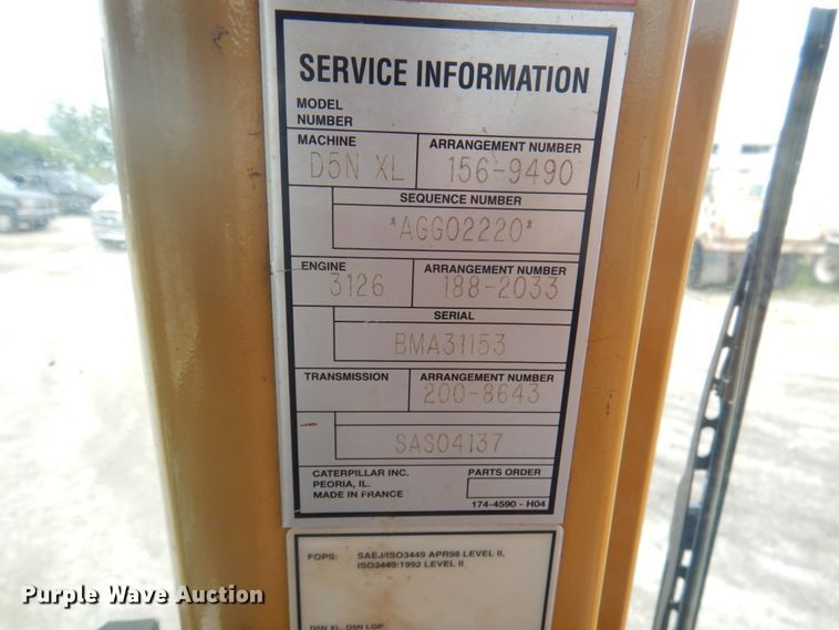image for item DY9518 2006 Caterpillar D5N XL  crawler dozer