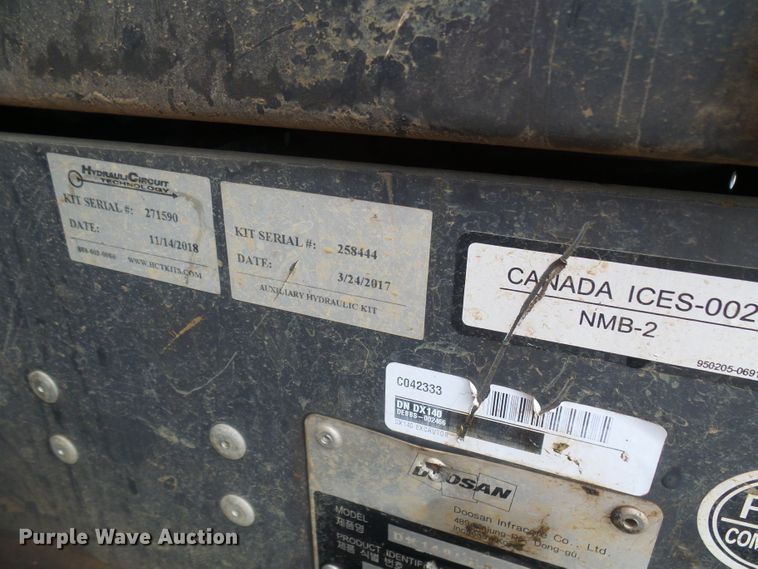 image for item EP9885 2018 Doosan DX140LCR-5  excavator