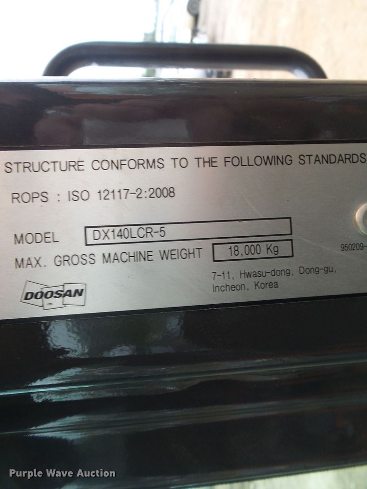 image for item EP9885 2018 Doosan DX140LCR-5  excavator