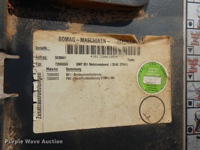 image for item FR9006 Bomag BG99108  trench compactor