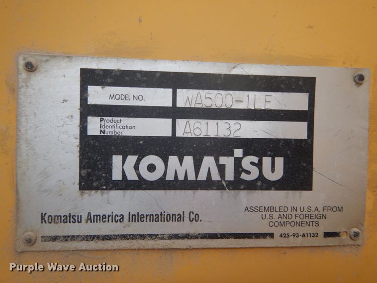 image for item GB9936 1996 Komatsu WA500  wheel loader