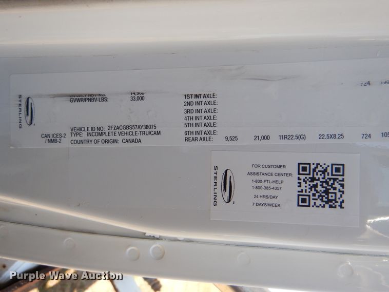 image for item GM9142 2007 Sterling Acterra  digger derrick truck