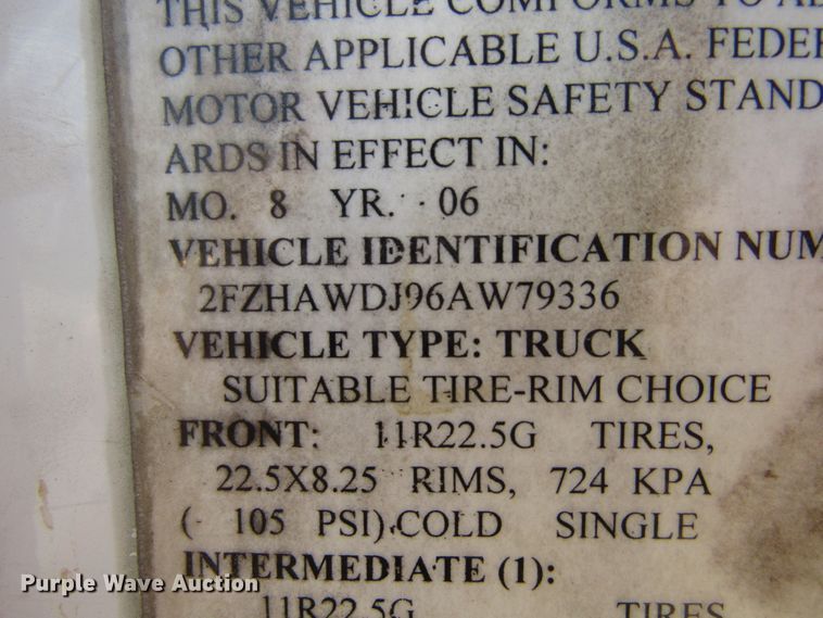 image for item GQ9112 2006 Sterling LT8500  dump truck