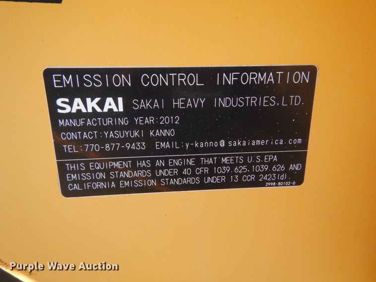 image for item GR9741 2012 Sakai GW750-2  vibratory pneumatic roller