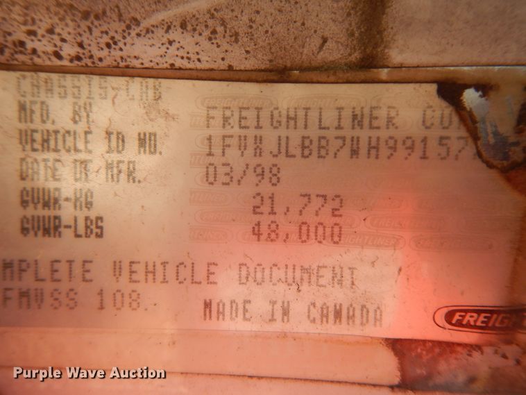 image for item HA9445 1998 Freightliner FL80  crane truck