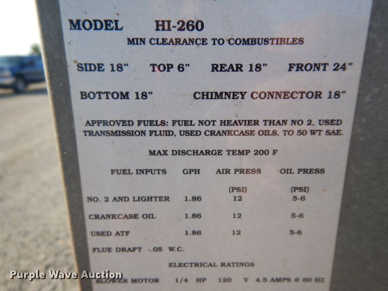 image for item HA9495 Lenan HI-260 heater