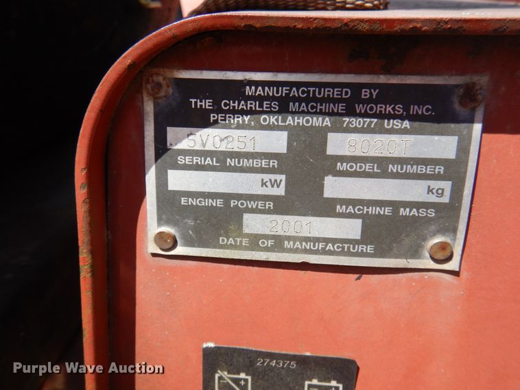 image for item HG9207 2001 Ditch Witch 8020  cable plow