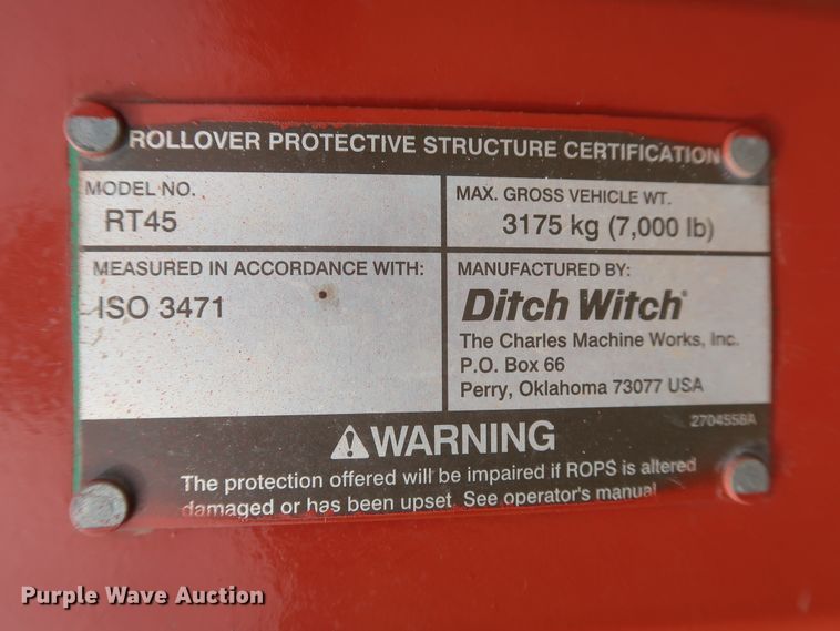 image for item HJ9324 2012 Ditch Witch RT45  trencher