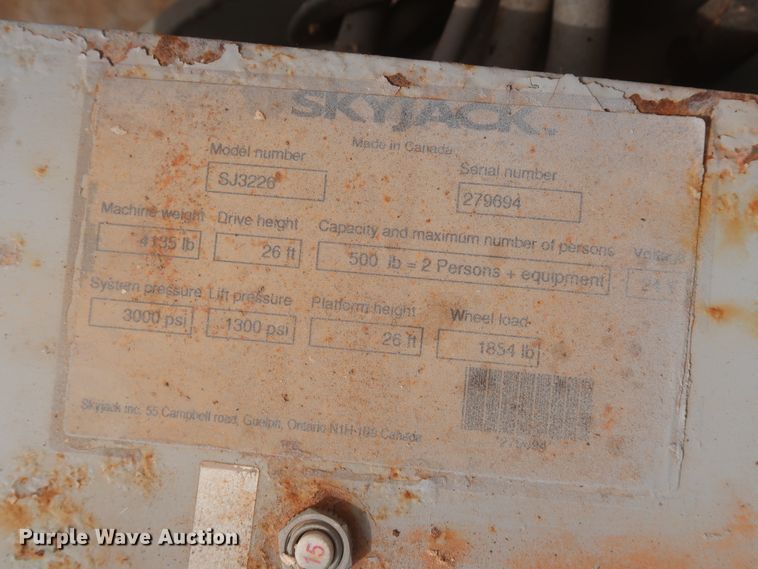 image for item HJ9325 Skyjack SJIII 3226  scissor lift