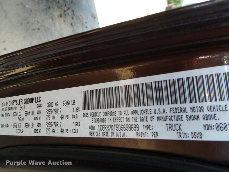 image for item DG2096 2013 Dodge Ram 1500  Crew Cab pickup truck