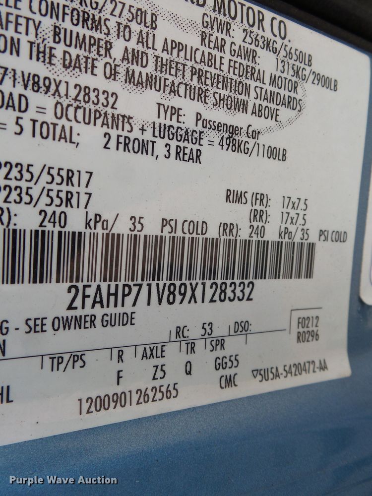 image for item DH3908 2009 Ford Crown Victoria Police Interceptor