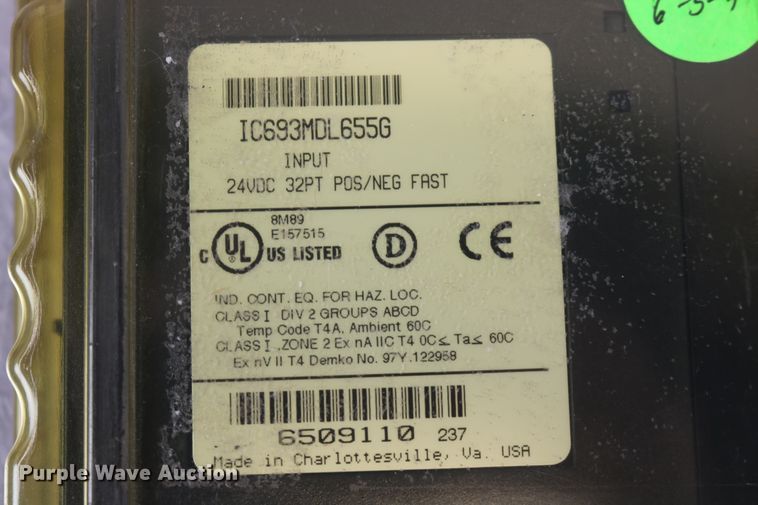 image for item EP9701 GE Fanuc IC693MDL655G 24VDC 32PT POS/NEG fast input module