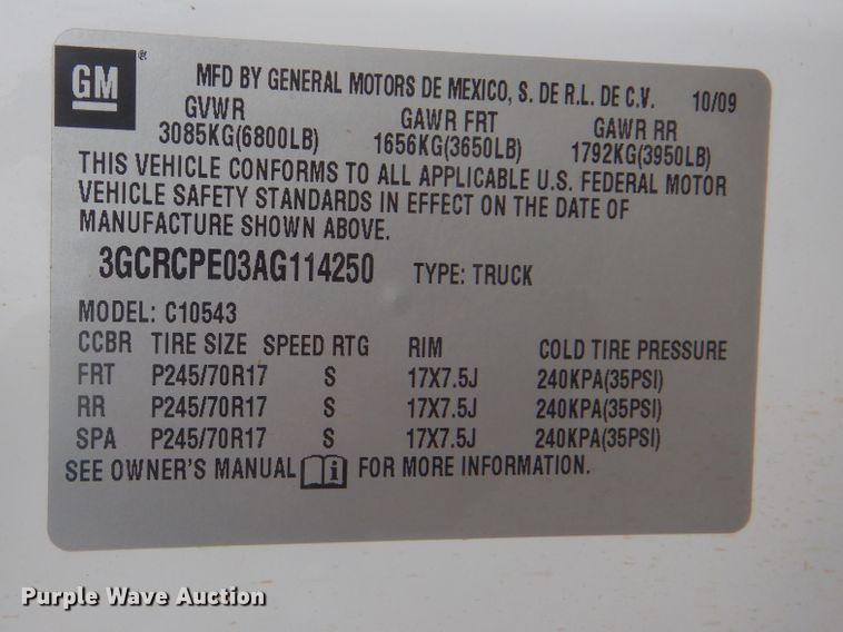 image for item GD9218 2010 Chevrolet Silverado 1500