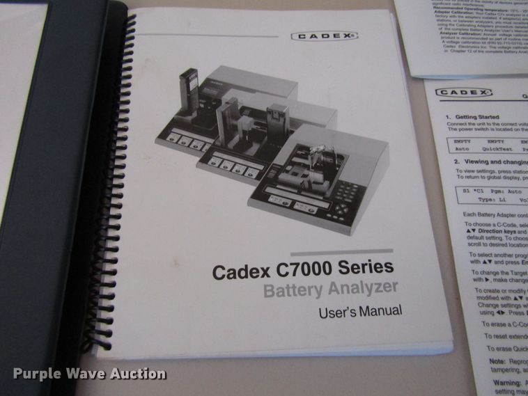 image for item GQ9119 Cadex C7400 series battery analyzer