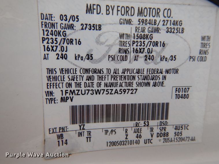 image for item HA9479 2005 Ford Explorer  SUV