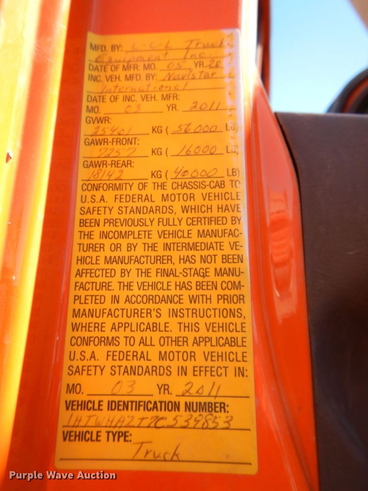 image for item HA9484 2012 International WorkStar 7500  dump truck