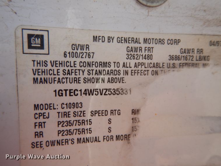 image for item HA9488 1997 GMC Sierra 1500  pickup truck